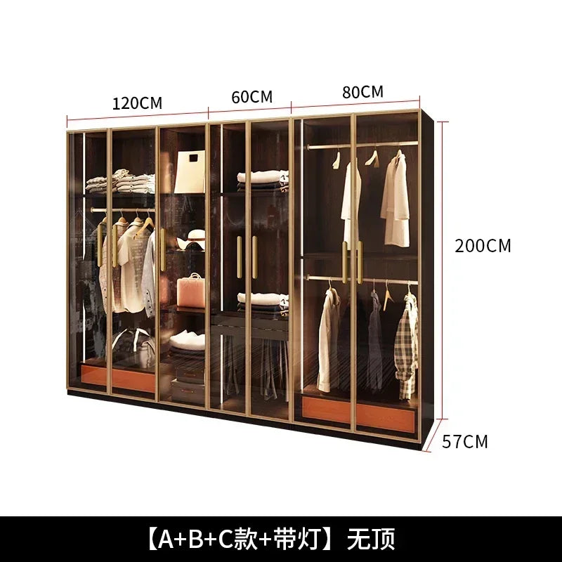 Store Clothes﻿ Comfortable For Room Home Corner Wardrobe Room Clothes Wooden Bedroom Cabinet Multifunctional Storage Furniture