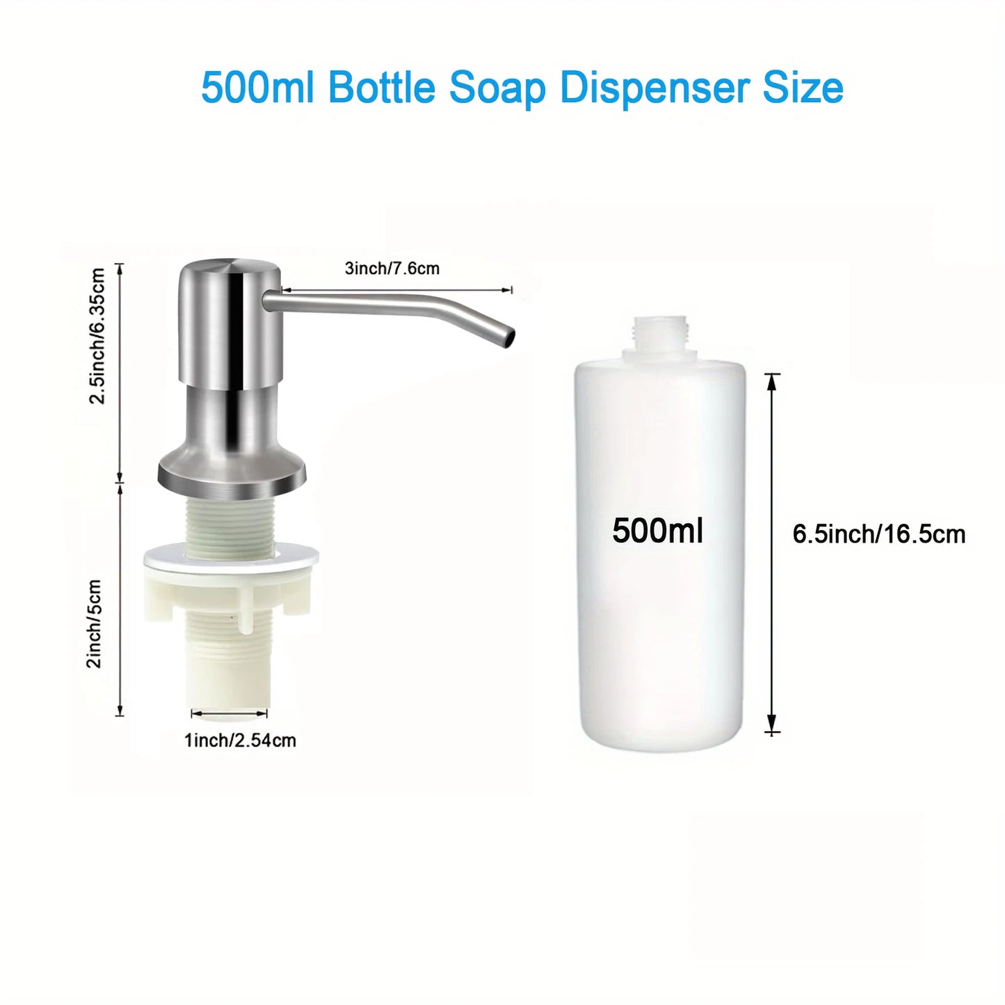 Soap Dispenser for Kitchen Sink, Built in Kichen Sink Soap Dispenser, Extension Tube Kit Or Bottle