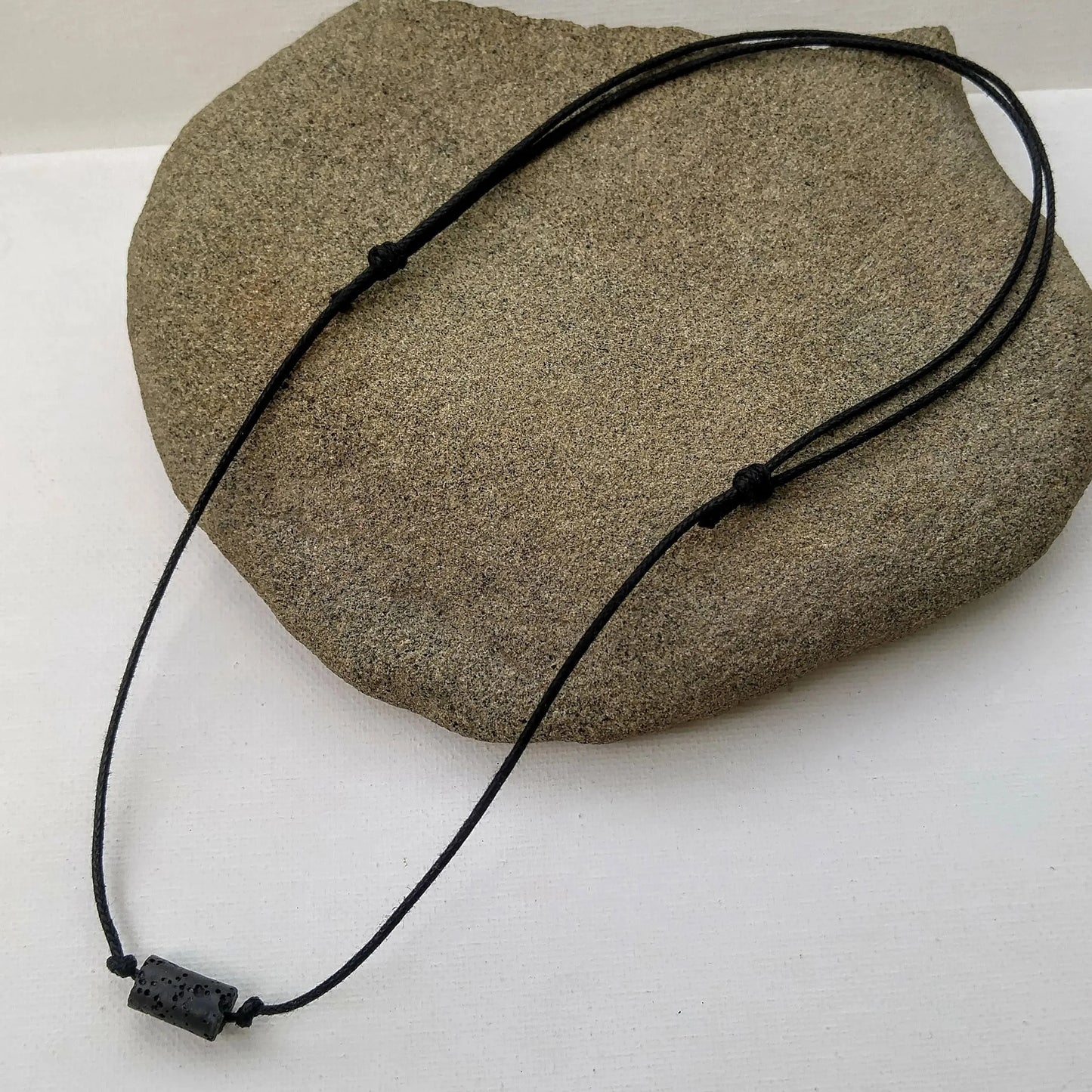 Men's Masculine & Adjustable Lava Necklace, Essential Oil Diffuser Necklace, Beach necklace, Boho necklace, 1pc