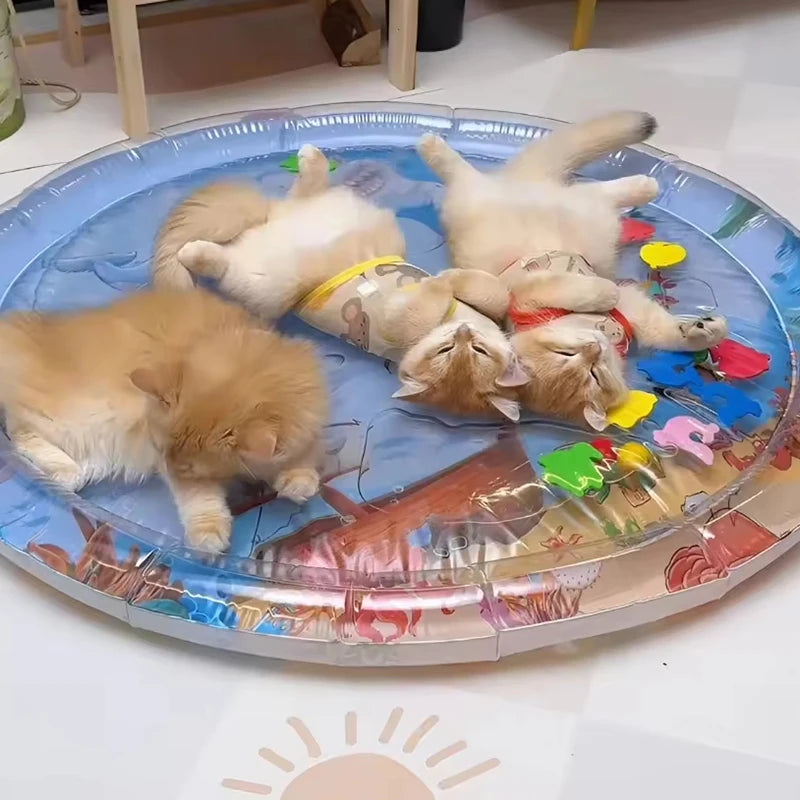 Pet Water Sensory Play Mat Inflatable Cat Water Bed Cushion Puppy Cats Pet Kennel Outdoor Water Toy Cool Cold Mat Pet Supplies