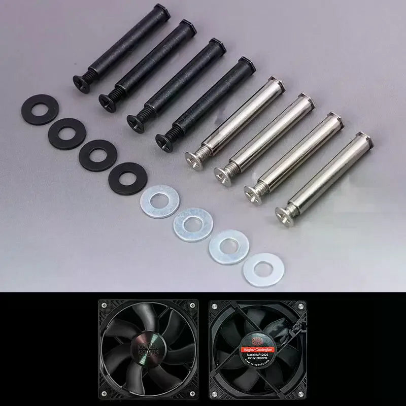 Cooling System Upgrade DIY Kit: 4Pcs Long Screws for Computer Case Fans; Boost Your Console Stability