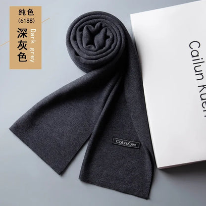 High Quality Wool Men Scarf Autumn Winter Classic Business Thermal Muffler Male Soft Korean Version Long Thick Warm Shawl No Box