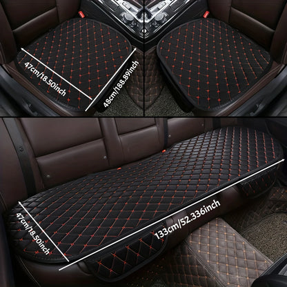 Kcimo 3Pcs Cotton and linen Car Seat Cover Set Universal Car Seat Cover Cushion Car Seat Protector Interior Car Accessories
