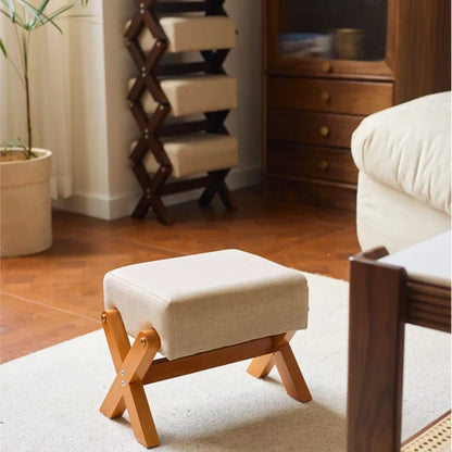 Solid Wood Small Stool Shoe Changing Stool Household Door Bench Low Stool Living Room Square Stool Children's Stool