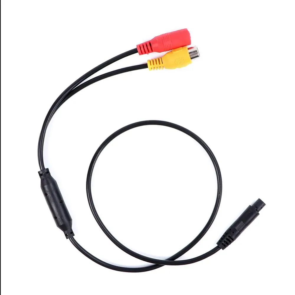 4-Pin Male Backup Reverse Camera Car Universal To CVBS RCA Female Connector Signal Power Adapter Wire Harness
