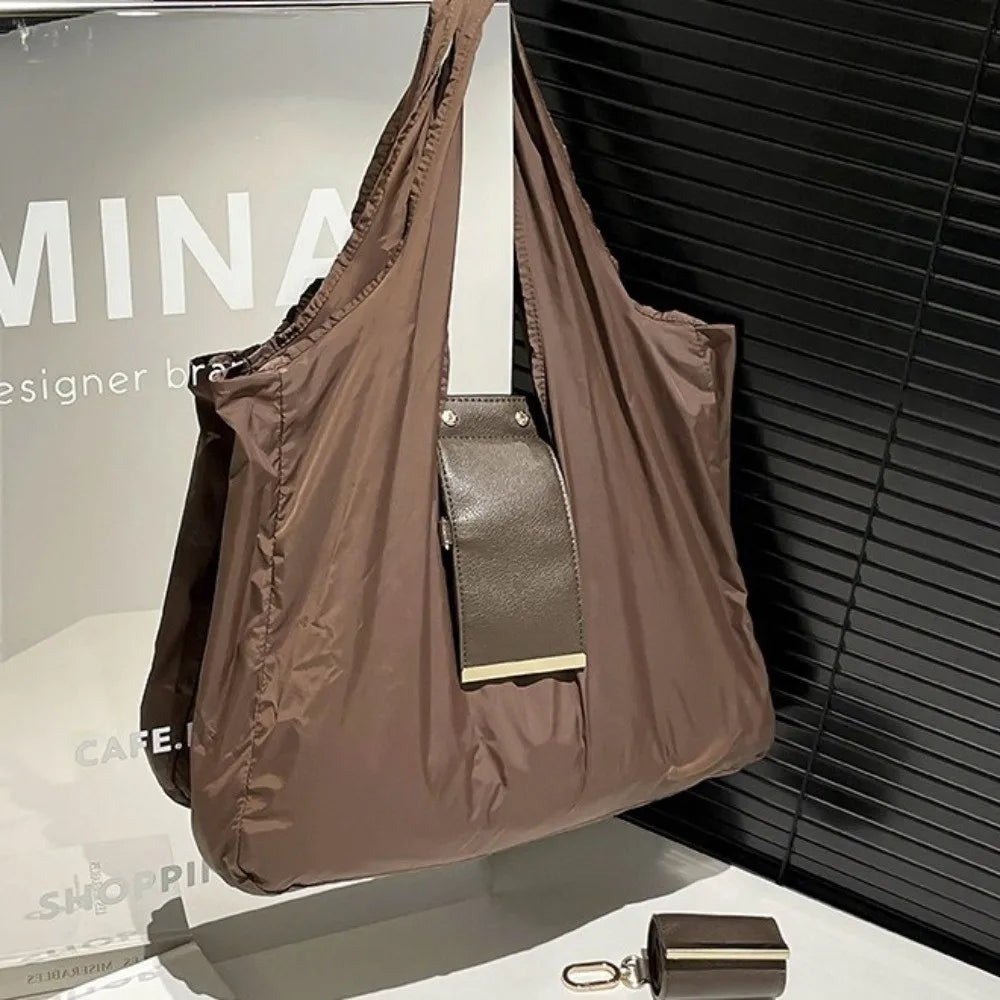 Reusable Mini Keychain Tote Bag Lightweight Eco-Friendly Foldable Shopping Bag Large Capacity Key Ring Expandable Reusable Bag