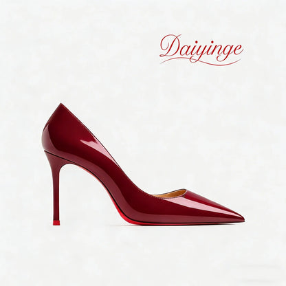 Heels For women 2026 Trend Leather Luxury Red Bottom High Heels 12cm Pointed Toe Stiletto Pumps Elegant Sexy Party Wedding Shoes