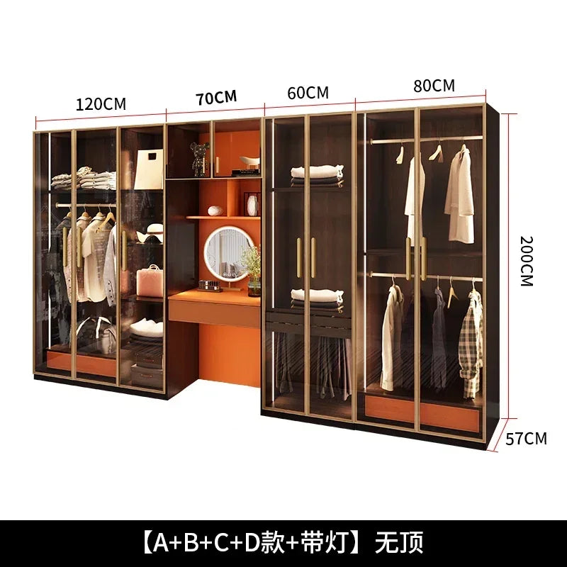 Store Clothes﻿ Comfortable For Room Home Corner Wardrobe Room Clothes Wooden Bedroom Cabinet Multifunctional Storage Furniture