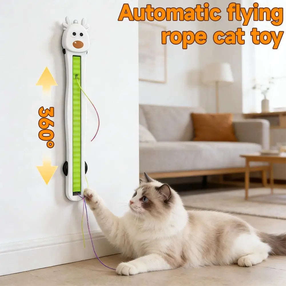Pet Toys Automatic Flying Rope Interactive Play Toy For Cat Relieve Boredom Pet Toys  Wall-mounted Toy Cat Entertainment Toys