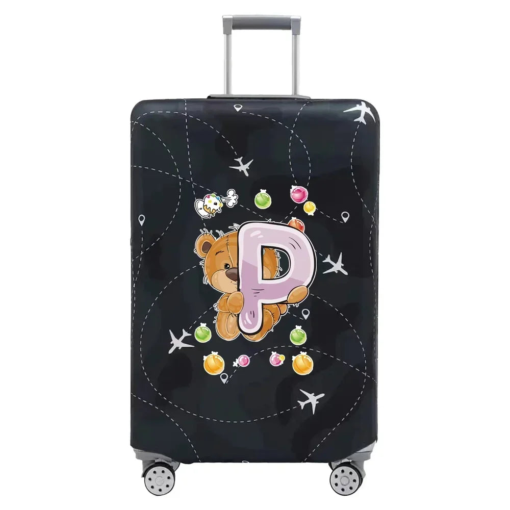 Travel Suitcase Set Is Suitable for 18-32 Inch Stretch Fabric Covers Travel Accessories Luggage Protection Covers Bear Printing