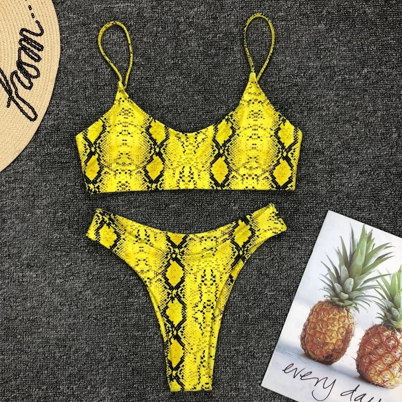 Neon Yellow Green Swimsuit Women Sexy Solid Push Up Micro Bikini 2026 Brazilian Summer Beach Bathing Suit Thong Swimwear Biquini