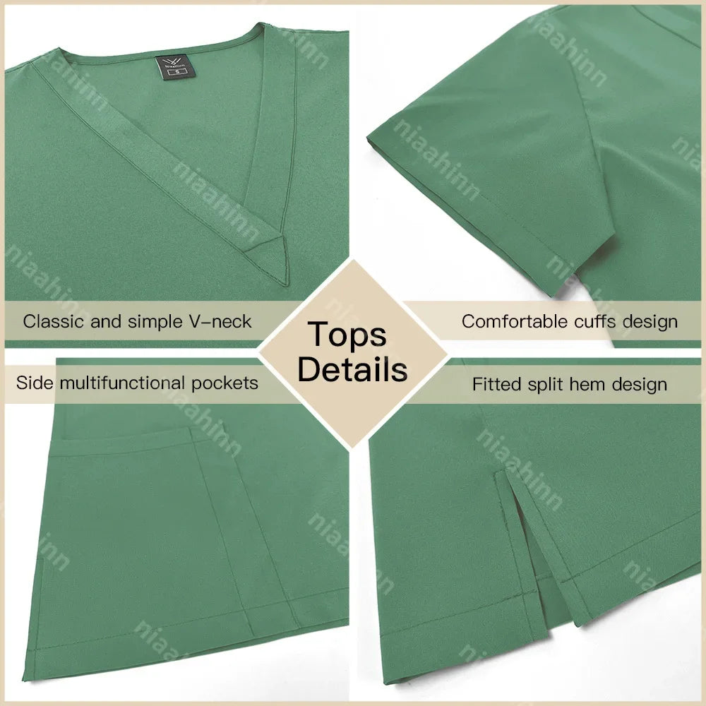 Pet Grooming Institution Surgical Workwear Scrubs Medical Nursing Uniform Customizable Logo Hospital Jogger Clothes with Pocket