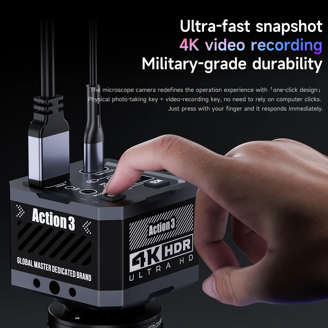 MECHANIC Action3 HD 1080P 4K 60FPS Microscope Camera HDMI/USB Output Optical Thermal Imaging Expansion IMX678 1/1.8" CMOS Sensor