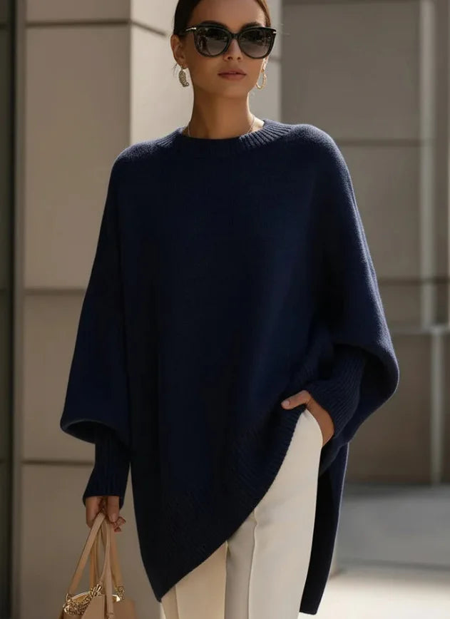 LEOSOXS 2025 Autumn/winter Cashmere Casual Round Neck Pullover Knitted Sweater for Women Loose and Lazy Style Solid Color Tops