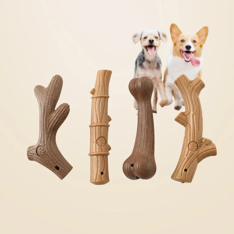 Pet Dog Chew Toys Teeth Clean Stick Interesting Pine Wood Cute Bone Shape Durable Bite Puppy Interactive Toy Pet Supplies