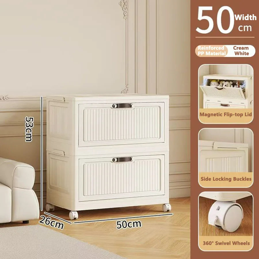 Storage Cabinet Foldableing Storage Box Home Living Room Toy Cabinet Storage Rack Snack Cabinet Organizer Box Kitchen Storage Cabinet Folding Storage Cabinet Organizer