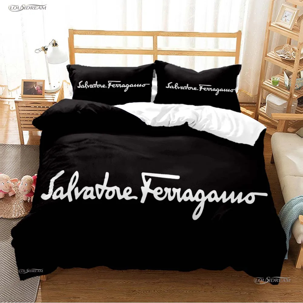 Fshion Luxury Brand Casal All Season Duvet Cover Comforter Bedding Set Soft Quilt Cover and Pillowcases Single/Double/Queen/King