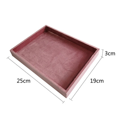 Pink Velvet Jewelry Organizer Trays Earrings Rings Holder Stud Ear Watch Bangle Storage Tray Jewelry Counter Jewelry Display