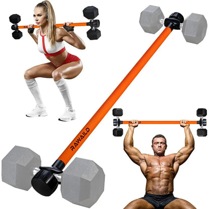 Dumbbell Converter, Convert Dumbbells to Barbell Set, Weight Bar for Bench Presses, Squats, Hip Thrust, Deadlifts, Home Weightli