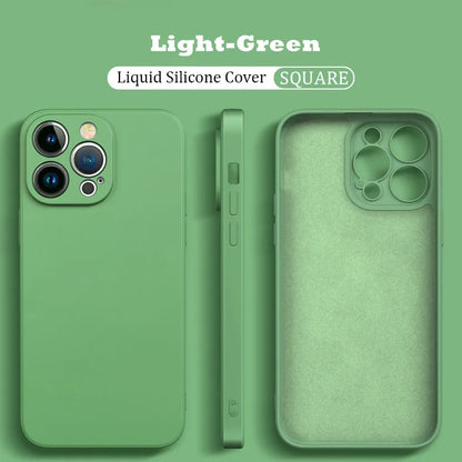 Original Liquid Silicone Shockproof Case For Xiaomi Mi 14 13 13T 12 12T 11T 10T 10 11 Lite Pro Square Fluff Bumper Soft Cover