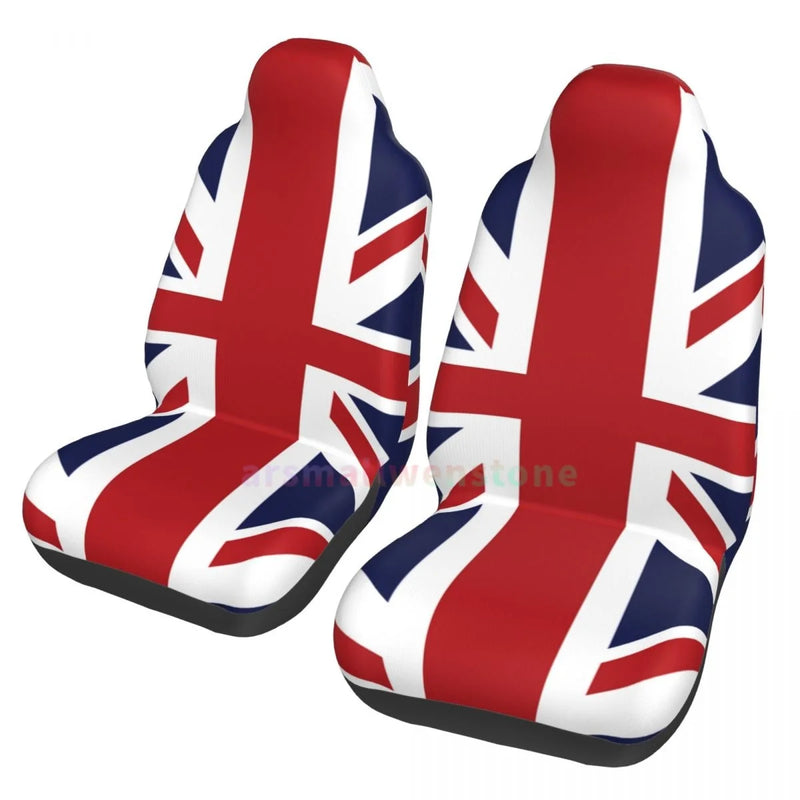 United Kingdom Flag Car Seat Cover 2PCS Front Car Seat Cover Seat Anti Fouling Protective Cover Cute Car Accessories