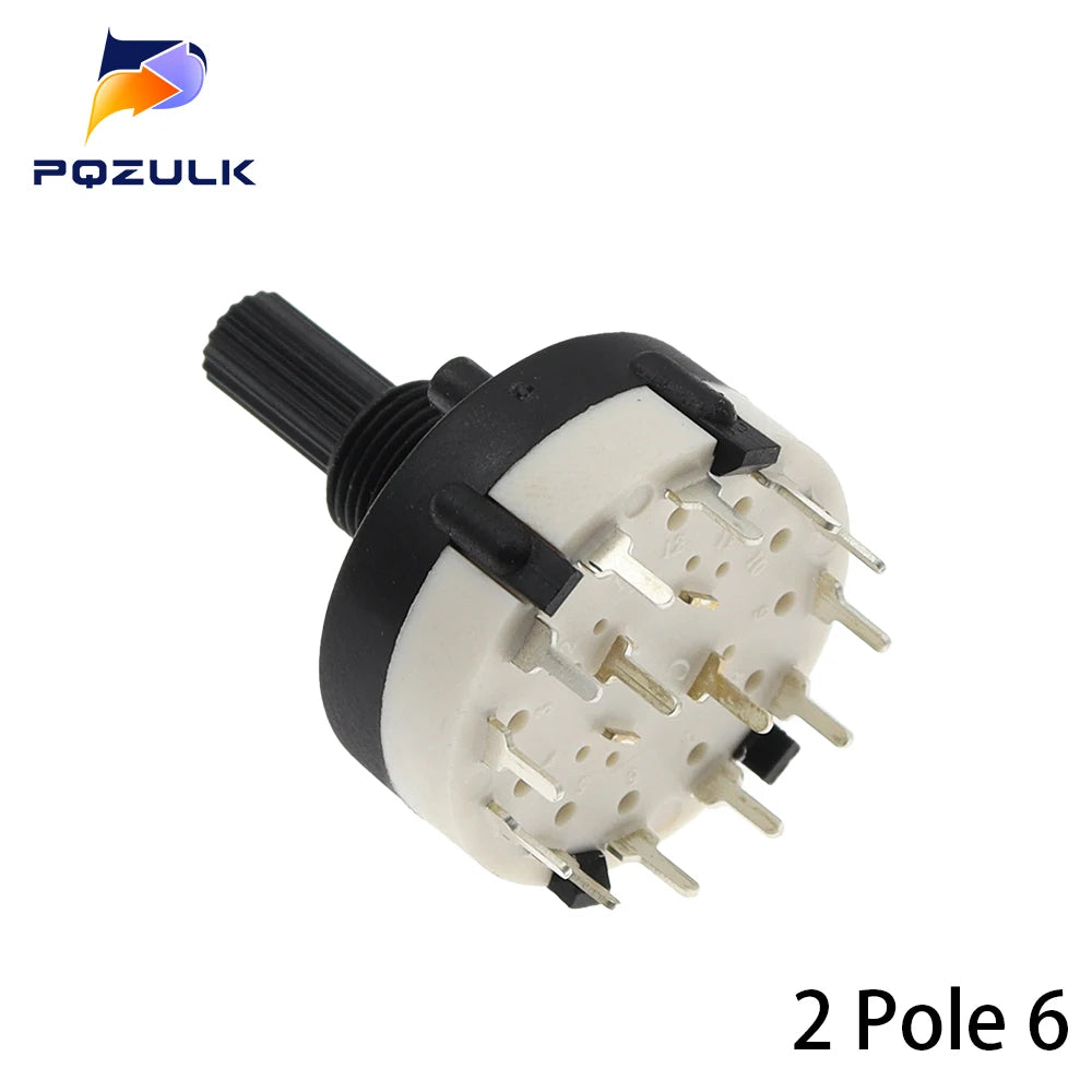 5PCS RS26 1 Pole 12 Position Selectable Band Rotary Channel Selector Switch Handle length 20MM With Knob