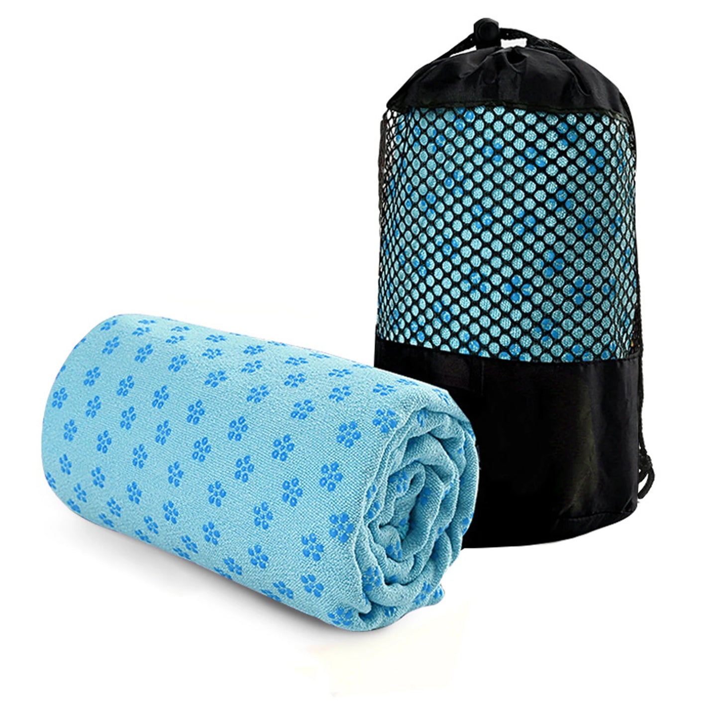Anti-Slip Yoga-Grip Towel Sweat Absorbent Microfiber Mat Cover For Home Fitness Workouts