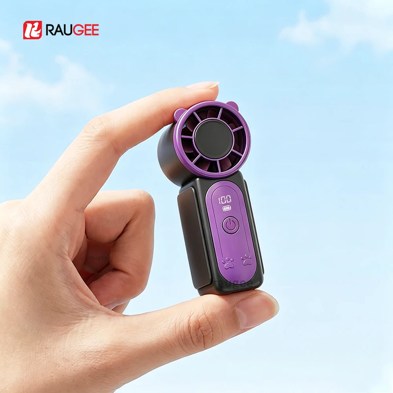 Portable Handheld Fan Mini Perosonal Hand Fan USB Rechargeable Outdoor Travel Hand Fan Digital Display Pocket Fan 100Gear