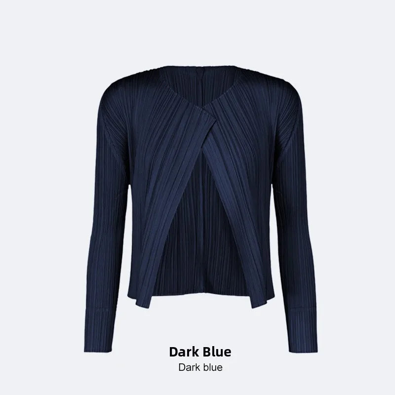 Slimming Woven ort Coat Jaet Women's Faion Spring Autumn Thin Design Sense Folded Cardigan Outerwear Sli Outer Layer