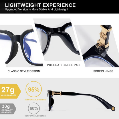 Classic 1Pcs Square Anti Blue Light Glasses For Men And Women Black & Transparent Frame Unisex Computer Wearing Women Glasses