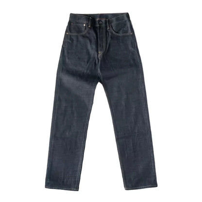 Non Stock Late 1960s Men's Slim Fit Jeans Mid-Rise Selvedge Denim Pants Dark Blue