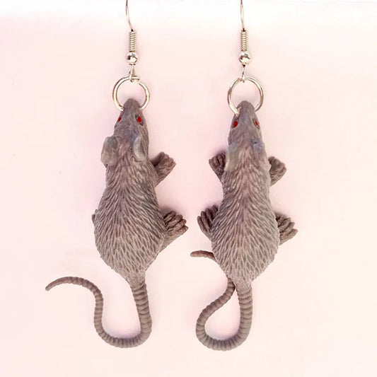 Rat earrings   Rodent earrings   realistic earrings    Halloween horror    scares friends