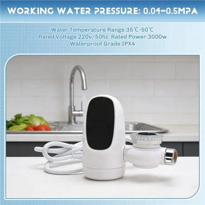 BBNV-Electric 3000W Instant Hot Water Heater Faucet Digital Display Heating Tap For Kitchen Or Bathroom UK Plug