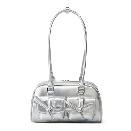 New Ballet-style Shoulder Bag Spring Bow Underarm Bag Women's Bowling Simple Tote Bag for Women
