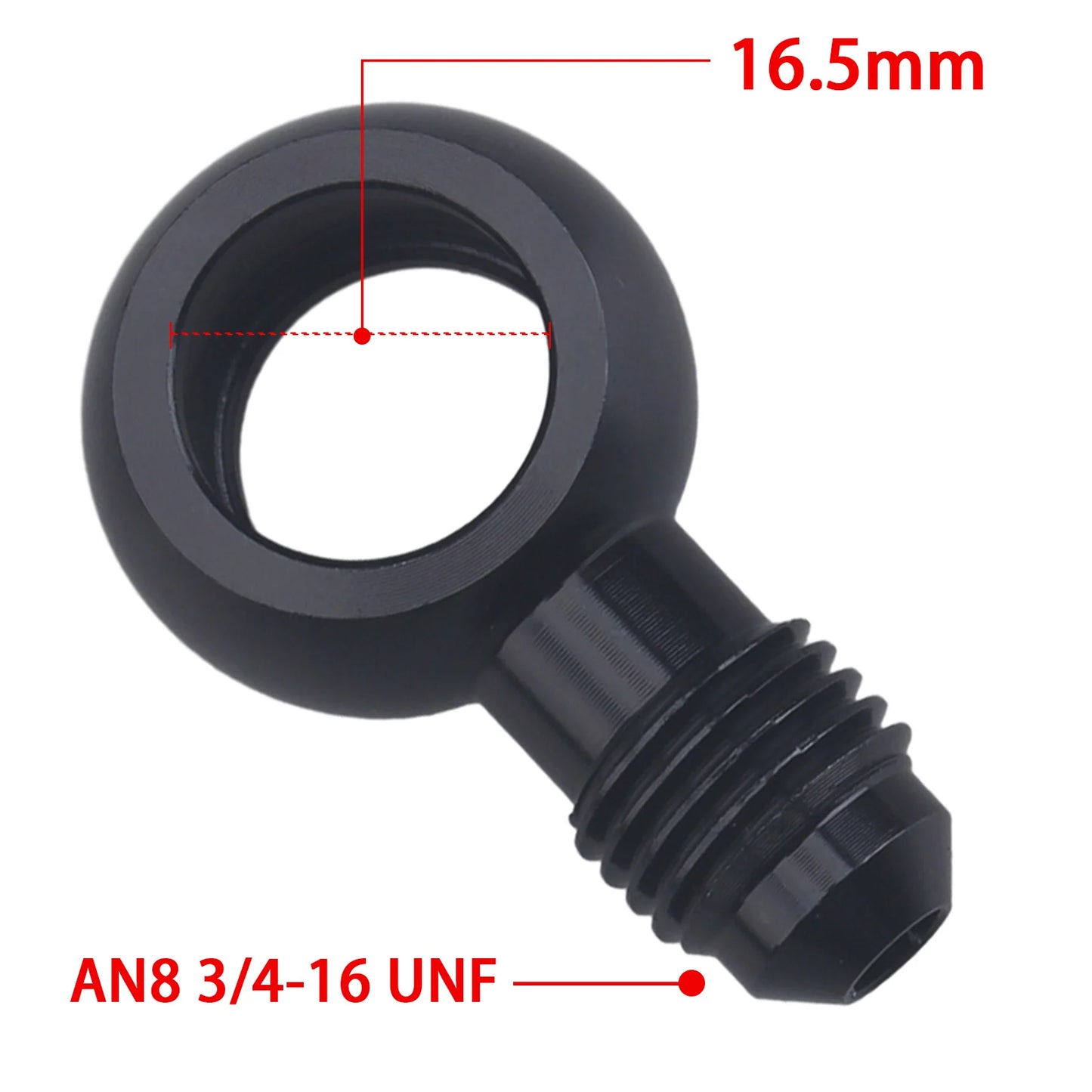 Aluminum Banjo Adapter Fitting 10AN Male Flare AN3 AN4 AN6 AN8 AN10 to 12mm 14mm 16mm Banjo Hole for Fuel & Brake Systems Black