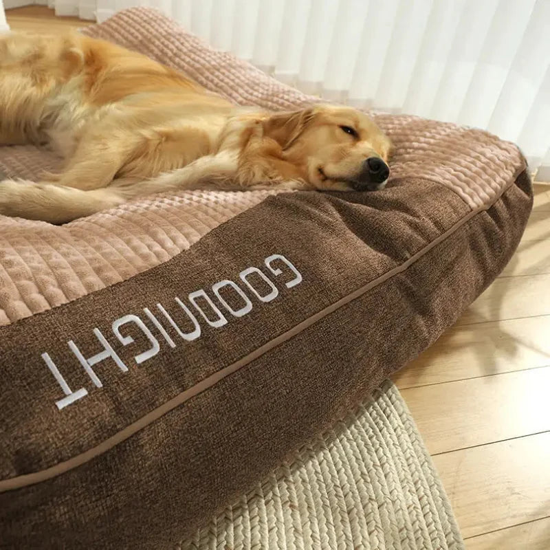 All-season large breed dog bed, removable washable pet mat with broken sponge particles filling.