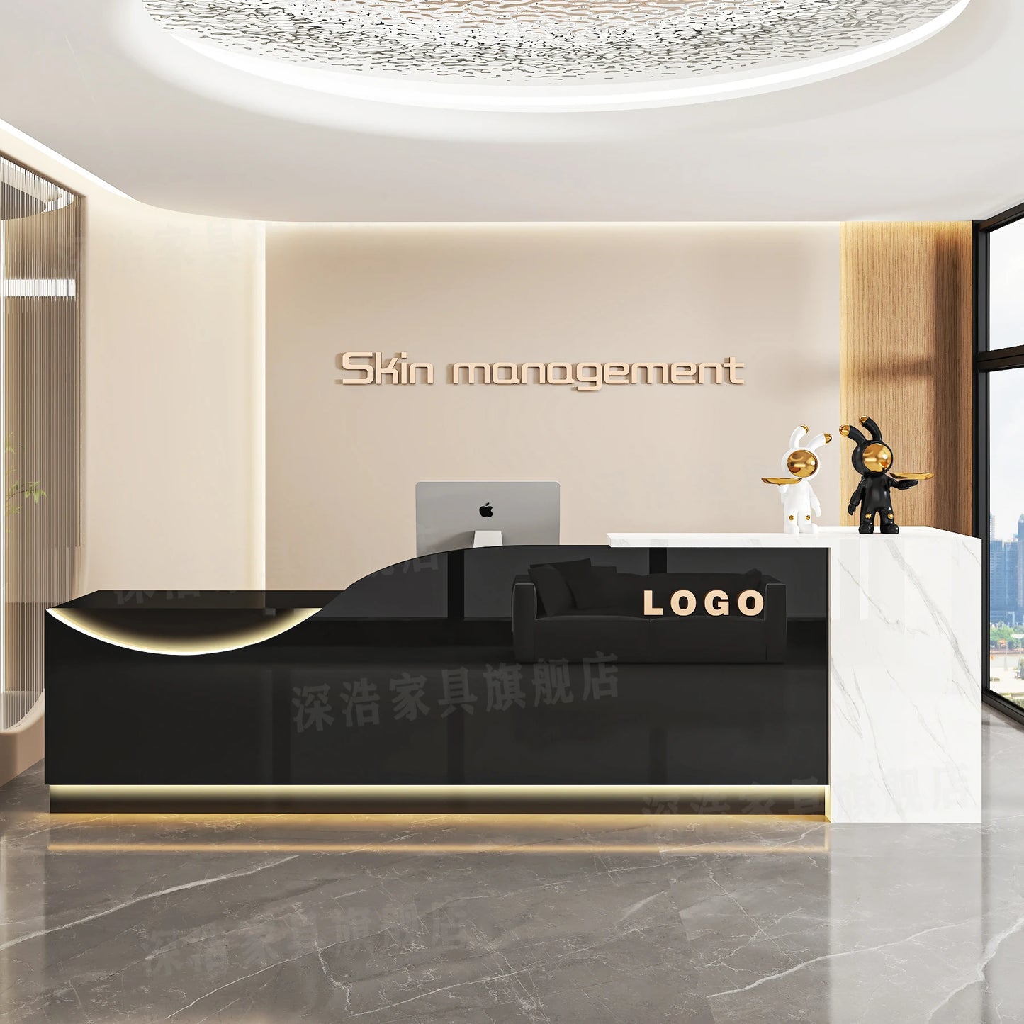 Customized Equipment Reception Desk Beauty Simple Creative Aesthetic Reception Desks Trendy Luxury Mostrador Office Furniture