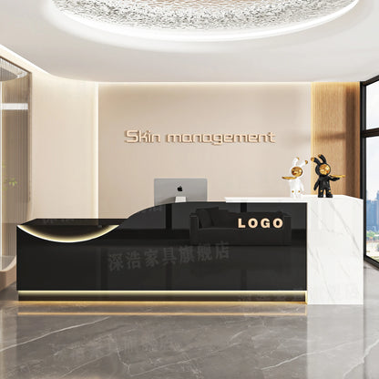 Customized Equipment Reception Desk Beauty Simple Creative Aesthetic Reception Desks Trendy Luxury Mostrador Office Furniture