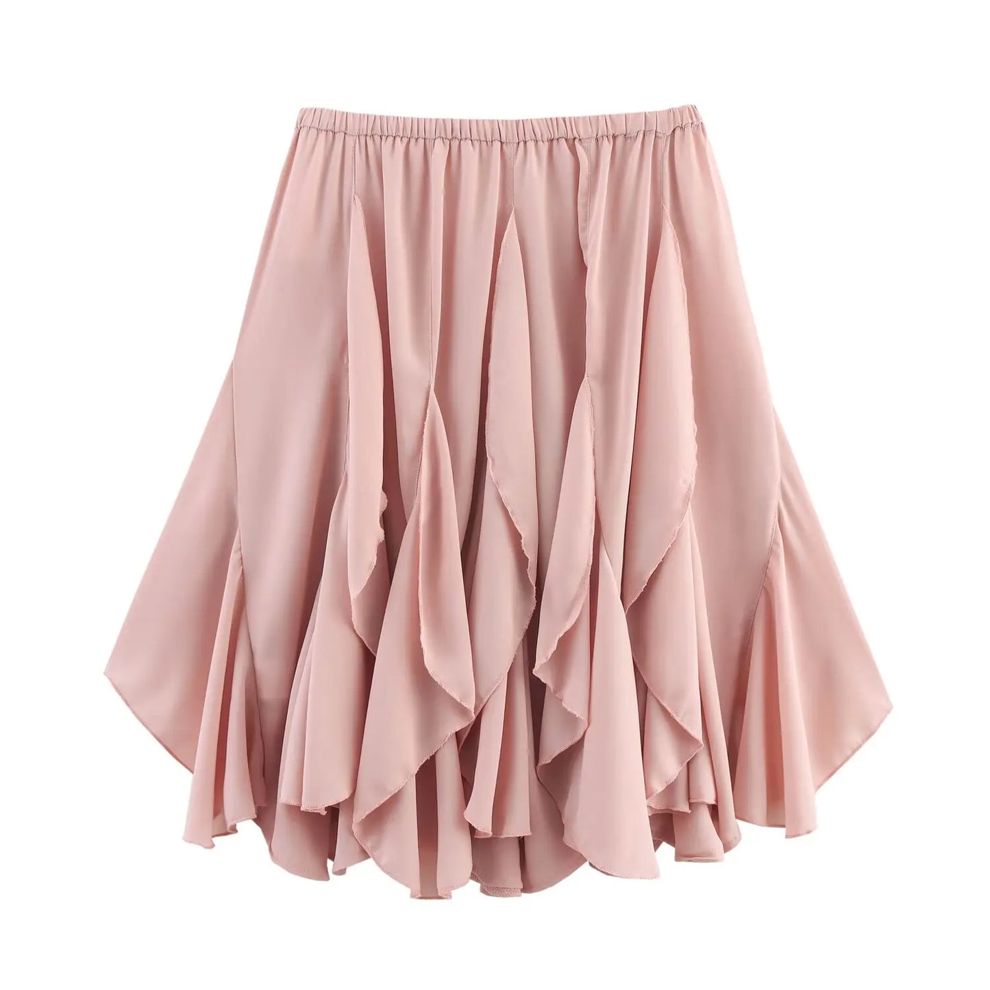 Ele High Waist Asymmetric Layered Decorative Skirt for Women Polyester Fiber Ci Commuting Sle Spring Season China Made