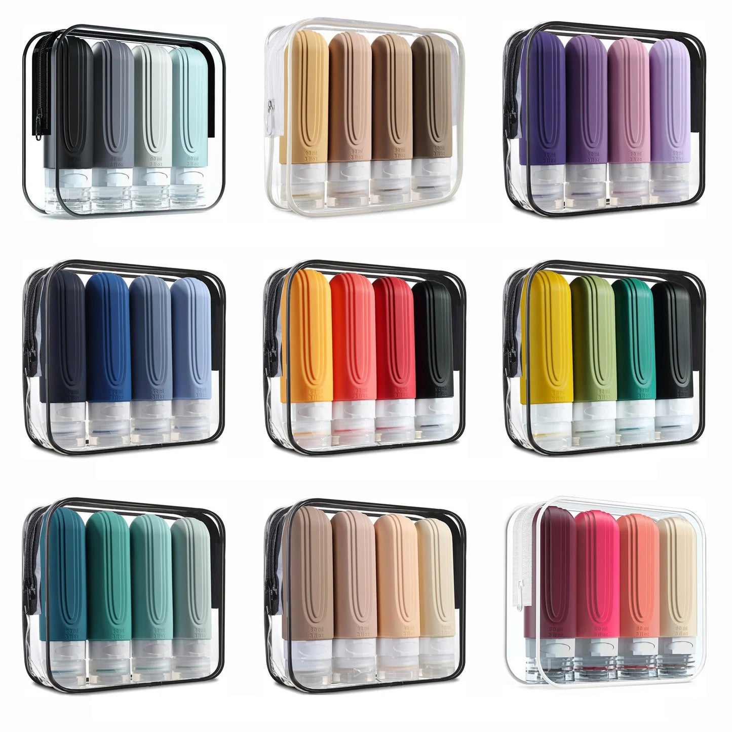 Travel Bottles for Toiletries, Tsa Approved 3oz Travel Size Containers BPA Free Leak Proof Refillable Liquid Silicone Squeezable