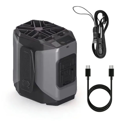 Portable Waist Fan 10000mAh with Power Bank LED Lighting Hanging Neck Fan 5 Speed Strong Airflow Cooling Fan for Outdoor Working