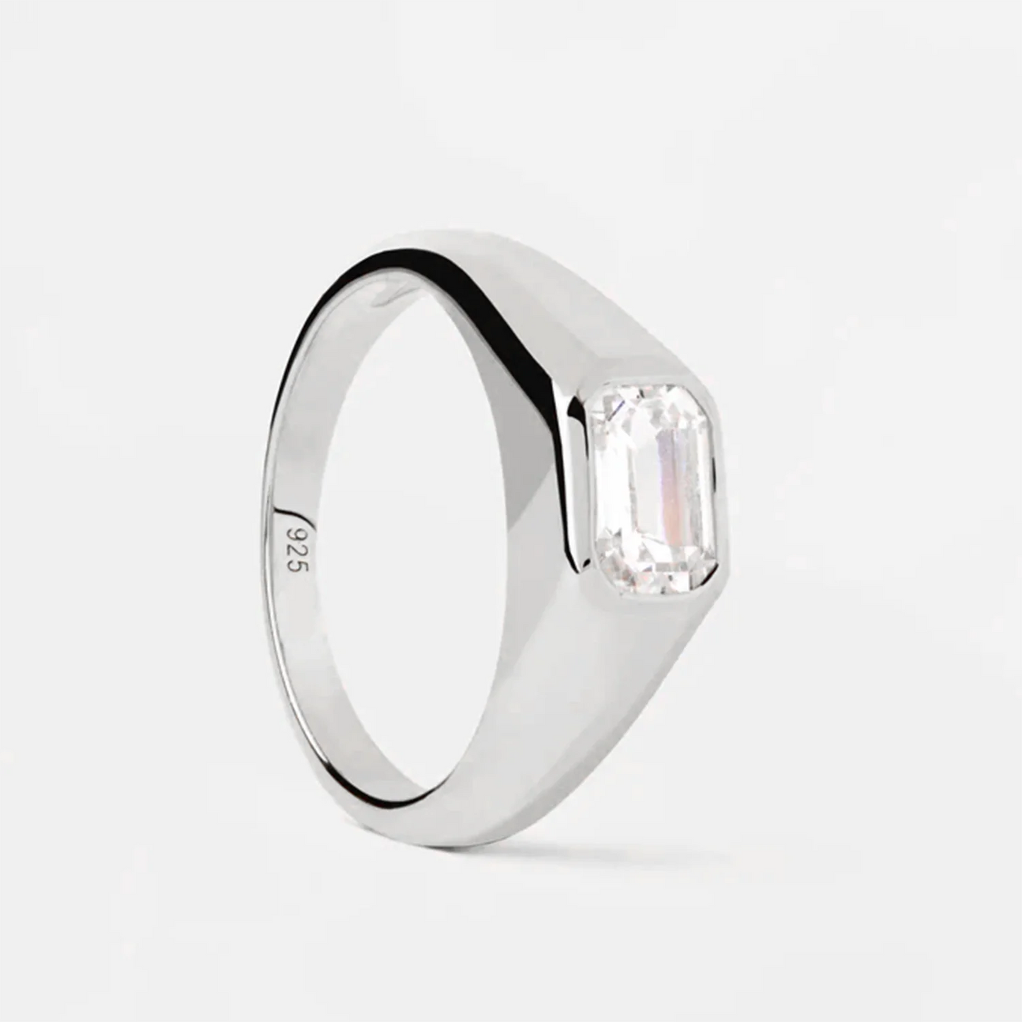 DPLAOPA 925 Sterling Silver Gold Thick Band Big CZ Zircon Size Ring Women Luxury Fine Jewelry 2023 Fine Jewelry Crystal