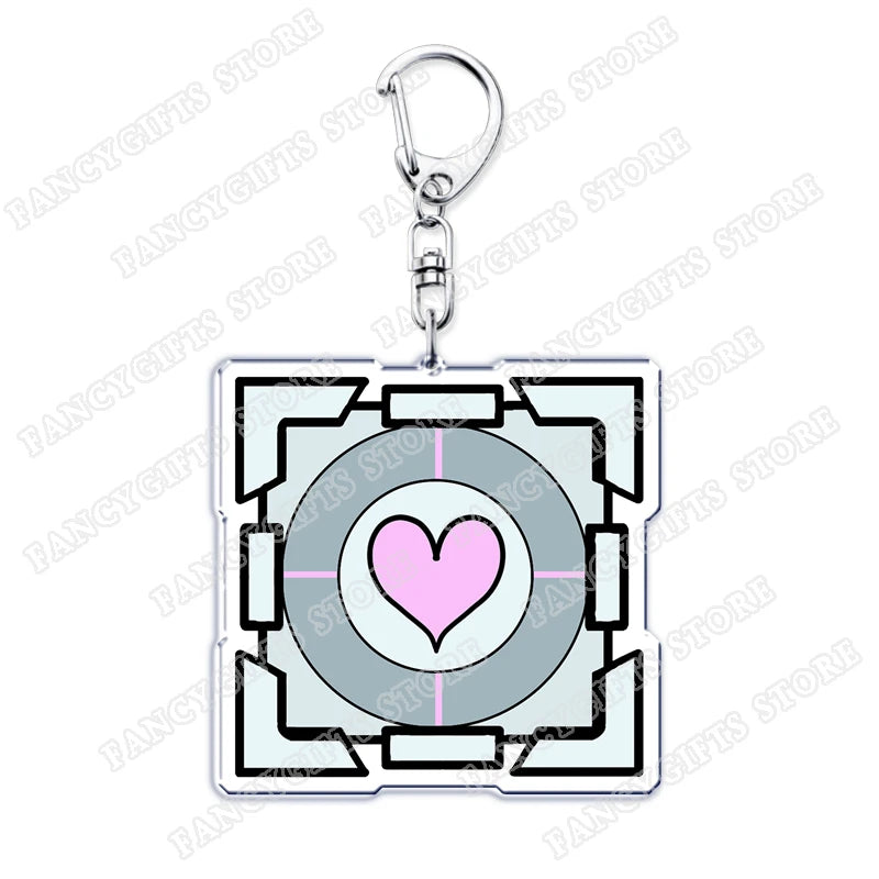 Popular Video Game Keychains for Accessories Bag Glados Aperture Laboratories Science Keyrings Jewelry Gamer Fans Gaming Gifts