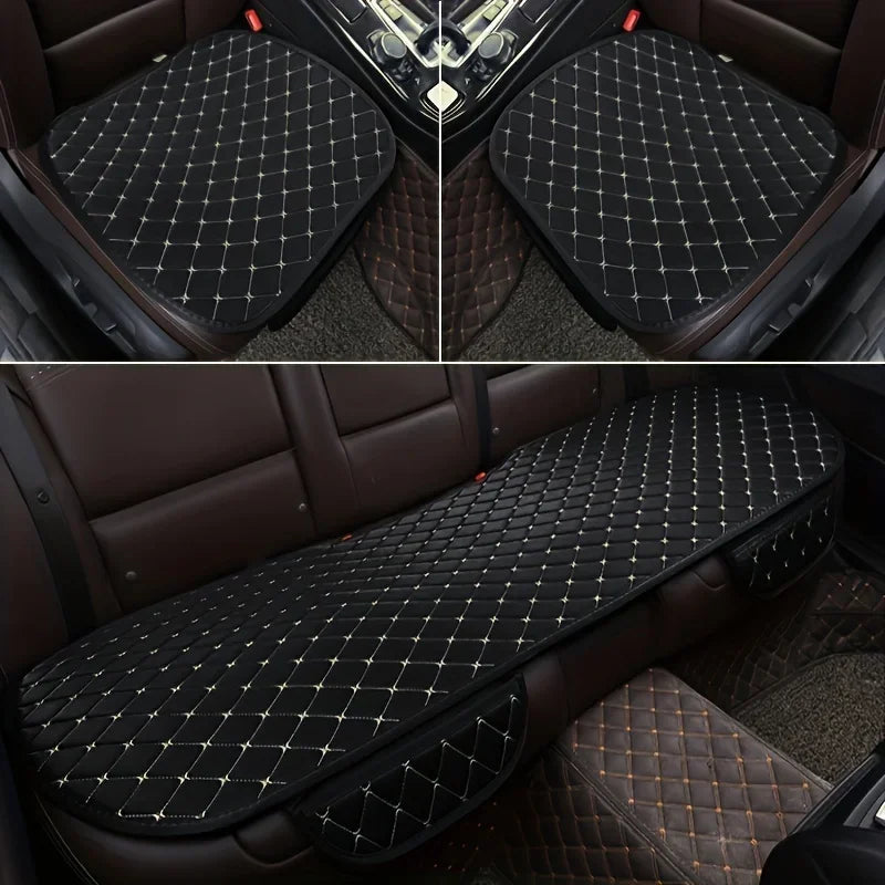 New 3Pcs Cotton and linen Car Seat Cover Set Soft Universal Car Seat Cover Cushion Car Seat Protector Interior Car Accessories