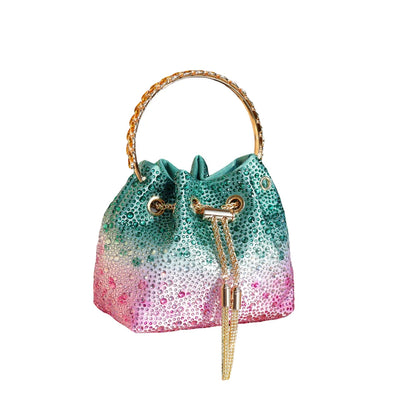 Handle Rhinestones Evening clutch Bag Purses and handbag luxury Designer shoulder bag Shiny Crystal Clutch purse bucket bag
