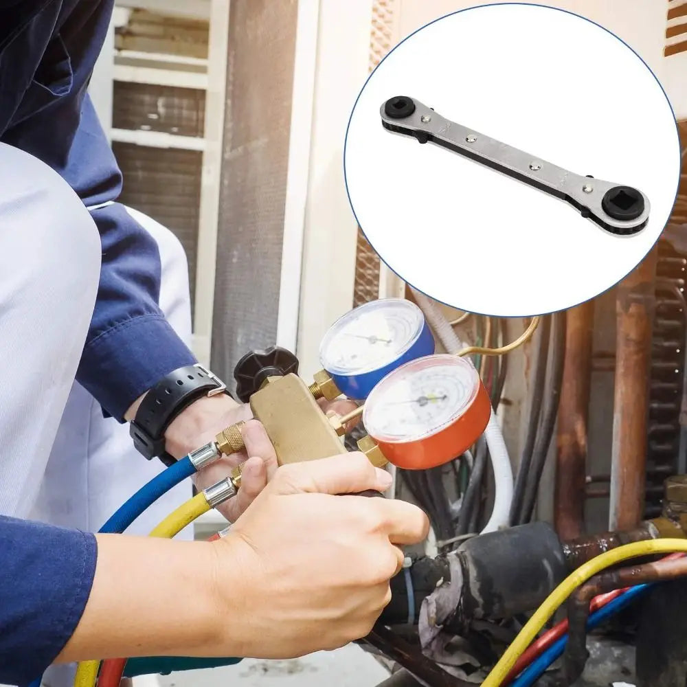 1/4 3/8 3/16 5/16 inch Double-ended Ratchet Wrench Durable Construction Ratcheting Mechanism Refrigeration Wrench Professional
