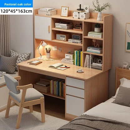 Desk Home Modern Simple Bookshelf Integrated Student Bedroom Learning To Write With Drawing Desk Office Computer Desk
