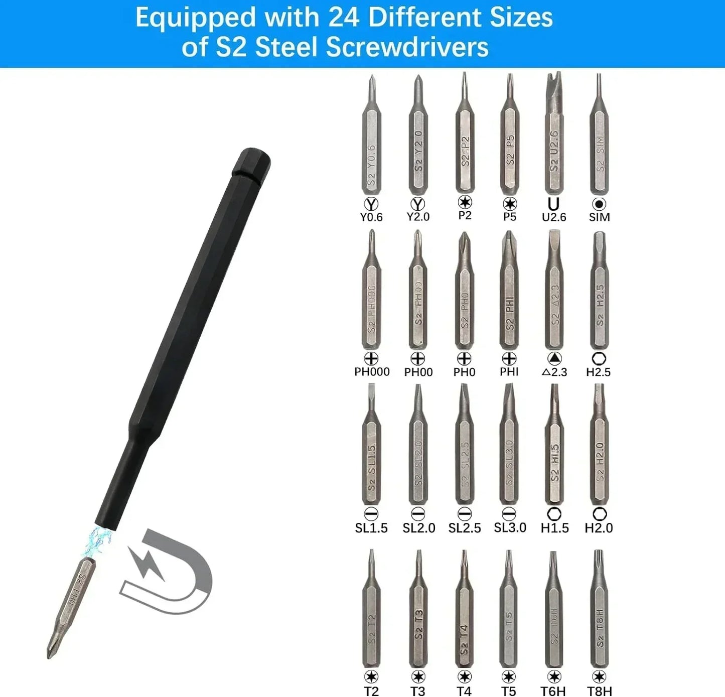Precision screwdriver set for mobile phones, computers, laptops, professional maintenance and disassembly tools, small screws
