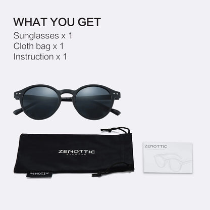 ZENOTTIC Retro Polarized Sunglasses 2026 2025 Men Women Vintage Small Round Frame Sun Glasses Polarized Lens UV400 Goggles Shade