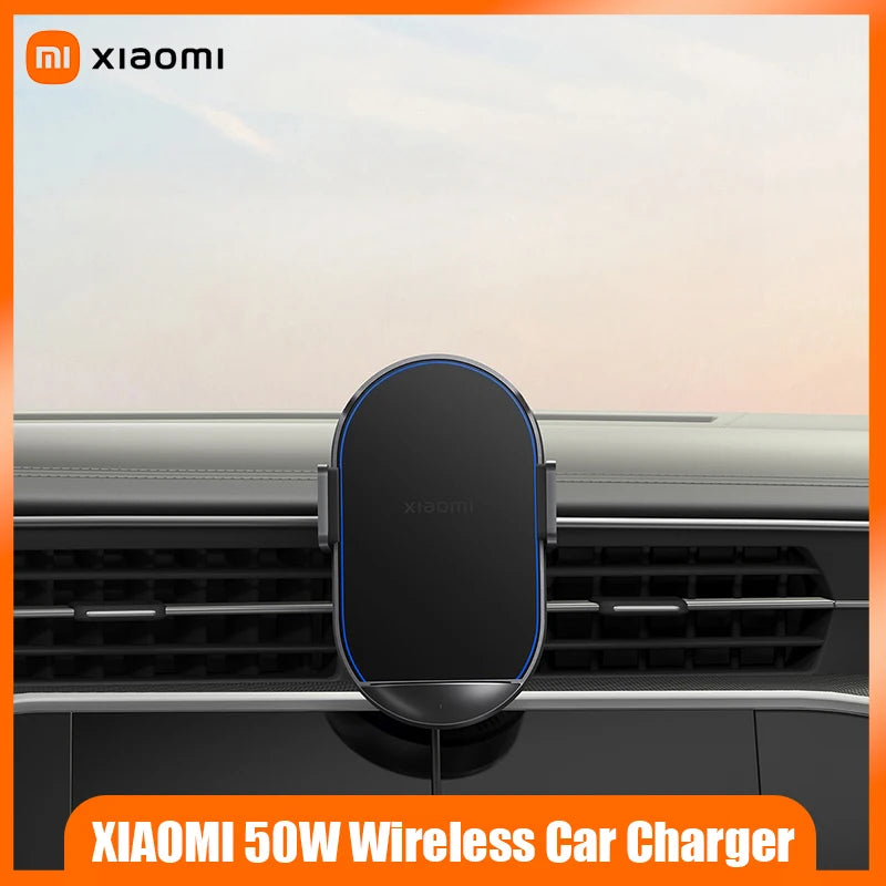 XIAOMI 50W Wireless Car Charger Set | Gravity-activated Mount + Power Cut Protection | Compatible with Multiple Devices